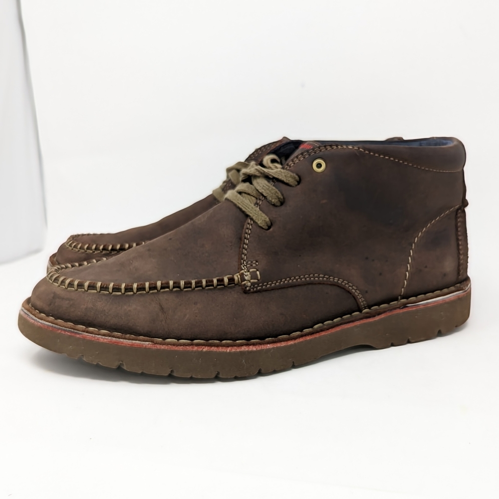 Clarks Vargo Apron Dark Brown Leather Boots Size 11 Men's